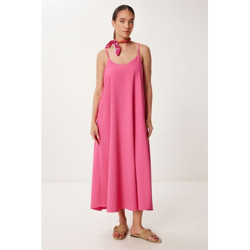 Losse Midi-jurk met U-hals