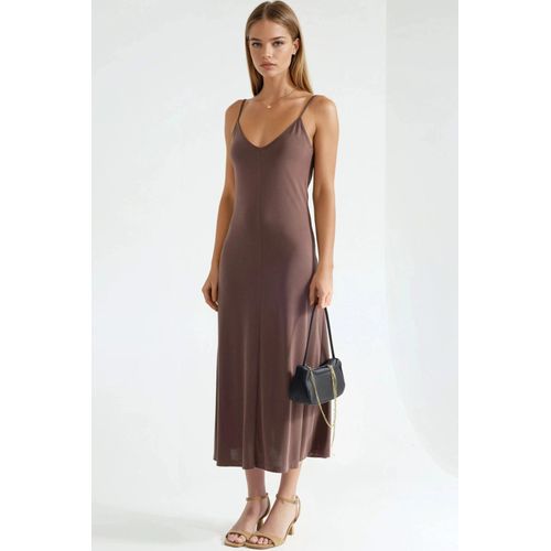 V-hals Modal Midi-jurk