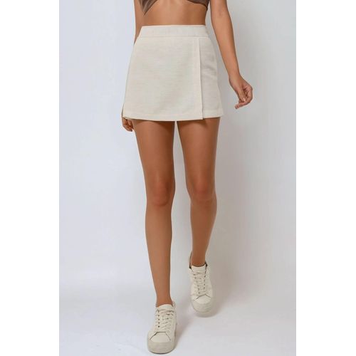 Textuur Linnen Voel Mini Skorts