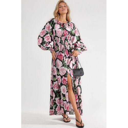 Floral Maxi-Kleid mit Bindeband