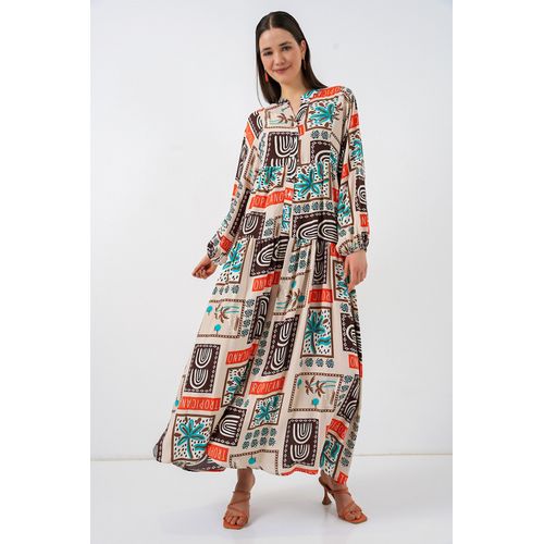 Gepubliceerd V-hals Maxi Jurk