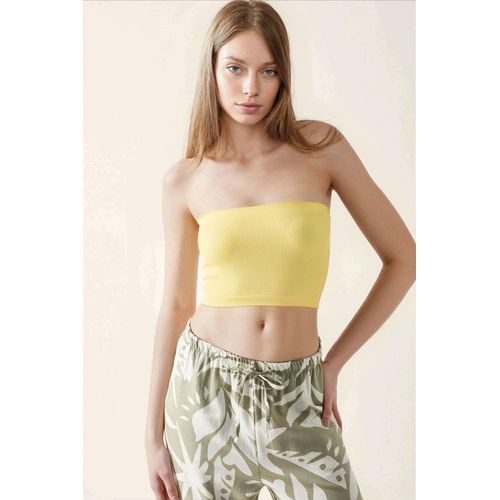 Schlankes, rückenfreies, geripptes Crop-Top