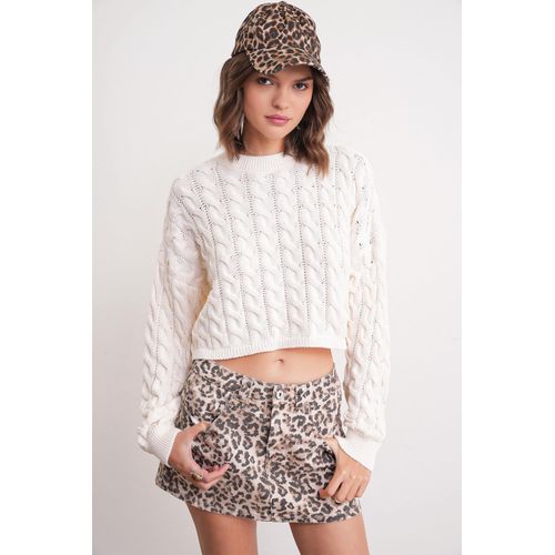 Cable Knit Patroon Crew Neck Trui