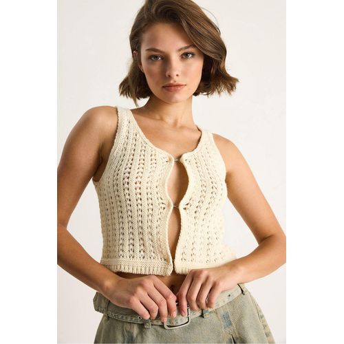 Gebreide Crew Neck Geschulpte Vest