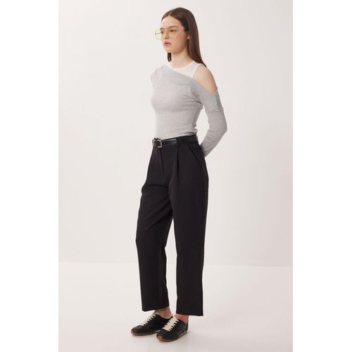 Hoge Taille Gepaste Broek met Riem