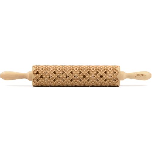 Teigroller FOLKROLL "3D-Motiv-Teigrolle", braun, L:43cm, Massivholz, Teigroller, China
