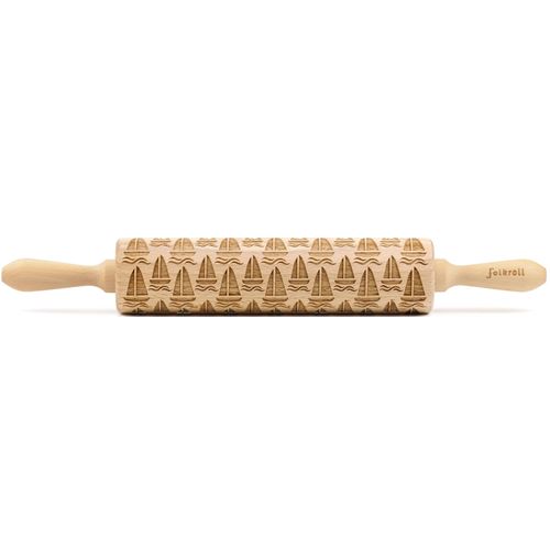 Teigroller FOLKROLL "3D-Motiv-Teigrolle", braun, L:43cm, Teigroller, Boot