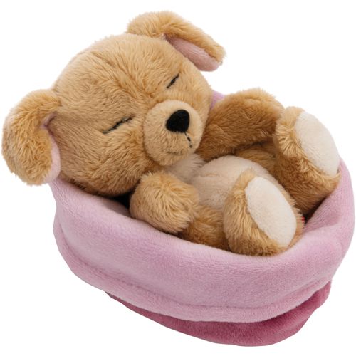 Kuscheltier NICI "Sleeping Pets, Hund beige, 12 cm", beige, Plüschfiguren, KinderB:9cm H:12cm L:10cm, Kuscheltier, im Körbchen, B:9cm H:12cm L:10cm