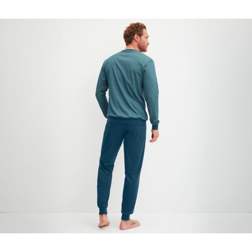 Tchibo - Calida Streamline Pyjama-Set mit Bündchen - Herren - Gr. M - petrol/print
