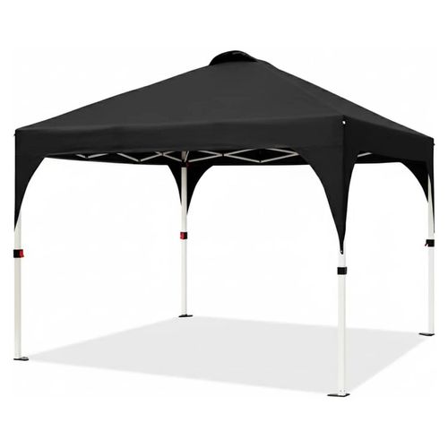 3x3 m Faltpavillon - Garten Partyzelt - 150D Oxford Stoff - Zentrales Verriegelungssystem - Höhe 270 cm - Schwarz