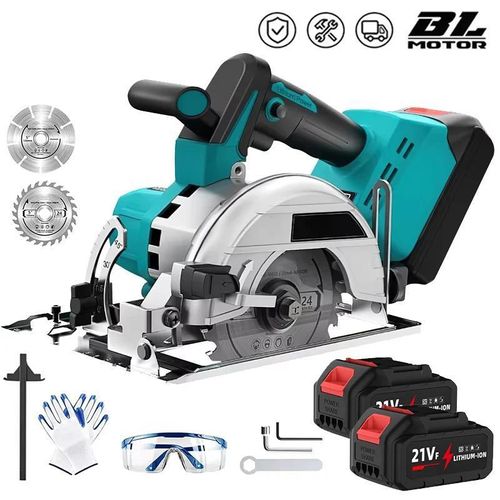 Akku Handkreissäge - Bürstenlos 125 mm 12,7 cm - 10 800 U/min - Für Holz - 18V Akkusystem - Mit 2 Akkus