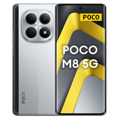 Xiaomi POCO M8 5G Smartphone 8 GB RAM 256 GB Silber 6,77" AMOLED 5G Dual-SIM - Smartphone - 256 GB
