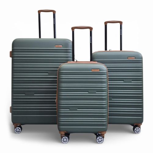 Uitschuifbare groene harde buitenslag ABS koffer 8 wiel reis grote bagage