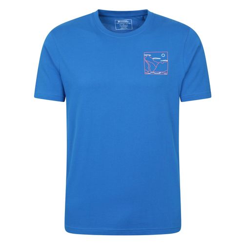 Mountain Warehouse Heren Avontuur Begint Lijn Kunst Katoenen T-Shirt (Kobaltblauw)