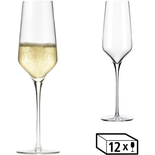 Sektglas LIBBEY "Libbey Gläser-Set -PRISM-, 12er Set", transparent, H:24cm Ø:7cm, Glas, Trinkgefäße, 244 ml, hochwertig verarbeitet, im modernen Design