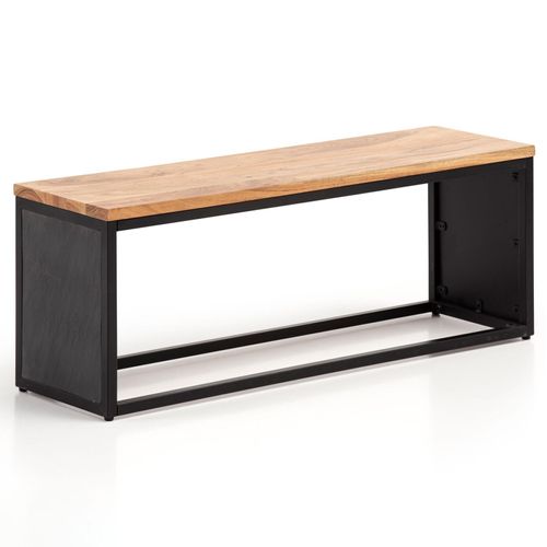 WOHNLING WL6.781 Sitzbank Akazie Massivholz / Steinoptik 120x45x35 cm Flurbank mit Metallgestell