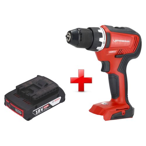 Rothenberger RO DD55 Akku Bohrschrauber 18 V 55 Nm Brushless AMPShare + 1x Akku 2,0 Ah - ohne Ladegerät