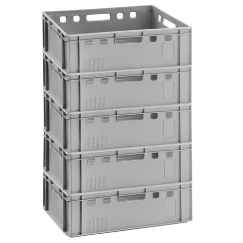 BURI 5x Fleischkiste E2 Metzgerkiste 60x40 Fleischerkiste Stapel- Eurokiste