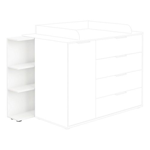 Paidi Babyunterstellregal Lieven, Weiß, Holzwerkstoff, 2 Fächer, 45.0x92.4x21.3 cm, Blauer Engel, Goldenes M, Babymöbel, Babyzimmerregale