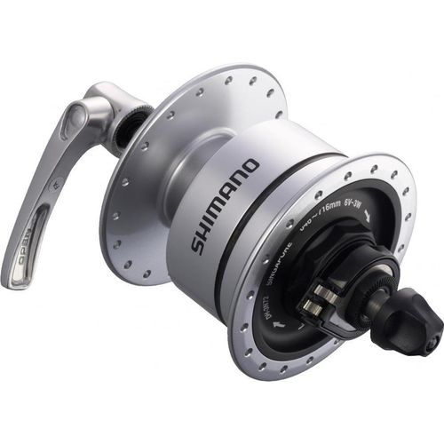 SHIMANO Nabendynamo DH-3D72 - 6V/3W, 32 Loch, Center-Lock, Silber