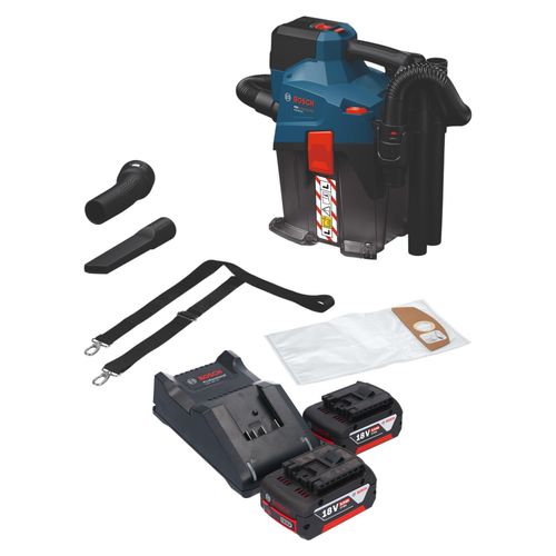 Bosch GAS 18V-6L S Akku Staubsauger 18 V 6 l Staubklasse L + 2x Akku 5,0 Ah + Ladegerät