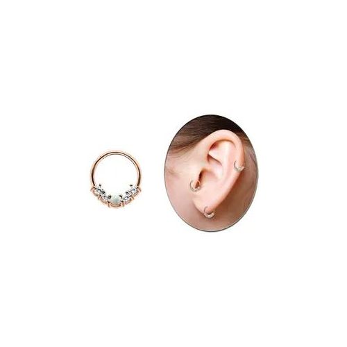 Nasenpiercing ADELIA ́S "Piercing - Nasenpiercing Opal Rose Opal", gold, Piercings, Damen, Rose mit Opal, Ø 8 mm, Opal