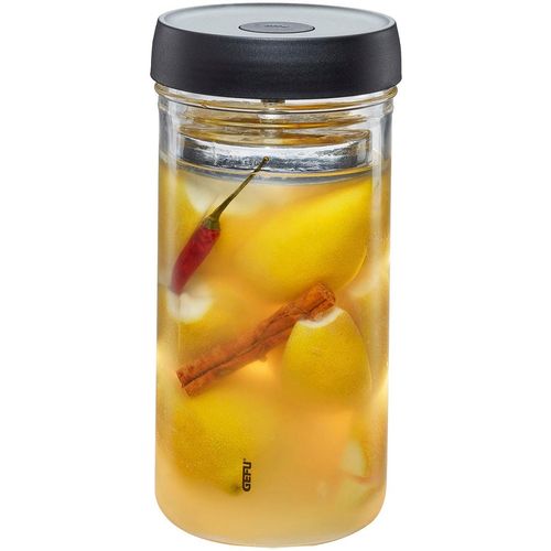 Fermentationsglas GEFU "NATIVO", transparent, H:23,5cm Ø:12cm, Borosilikatglas, Glas, Kunststoff, Silikon, Lebensmittelaufbewahrungsbehälter, Innovatives Ferment Vent System für optimalen Gärprozess.