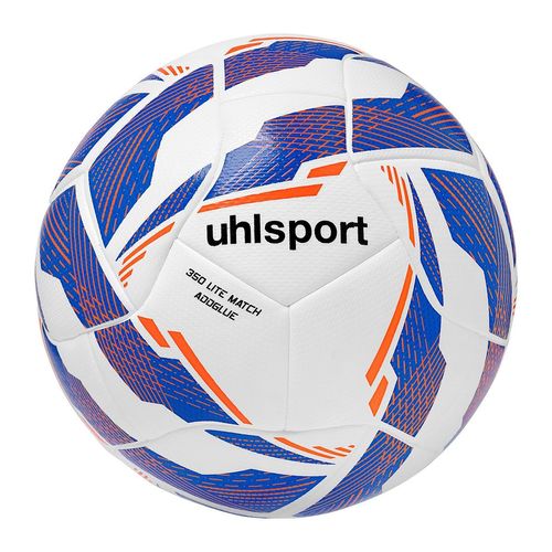 Fußball UHLSPORT "Fußball 350 Lite Match Addglue" Gr. 5, weiß (weiß, royal, fluo orange), Bälle, Herren, 5