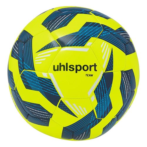 Fußball UHLSPORT "Fußball Team Kids" Gr. 4, gelb (fluo gelb, marine, weiß), Bälle, Jungen, 4