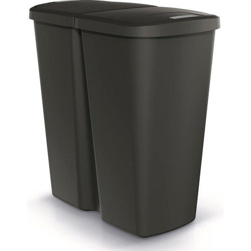 Zweikammermülltonne - 50 Liter Abfallsortierung - schwarzer Mülltonne 60 Liter