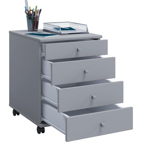 Container VCM "Rollcontainer Bürocontainer Schublade Lona 50 cm", grau, B:42cm T:50cm, Obermaterial: 100% Holz Wood., Schränke, Rollcontainer