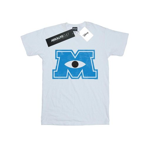 Disney Heren Monsters University Monster M T-Shirt (Wit)