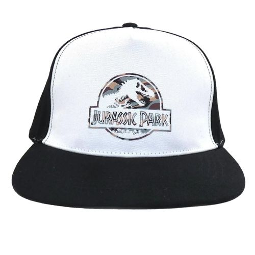 Jurassic Park Camo-embleem Snapback Cap (Wit/zwart)