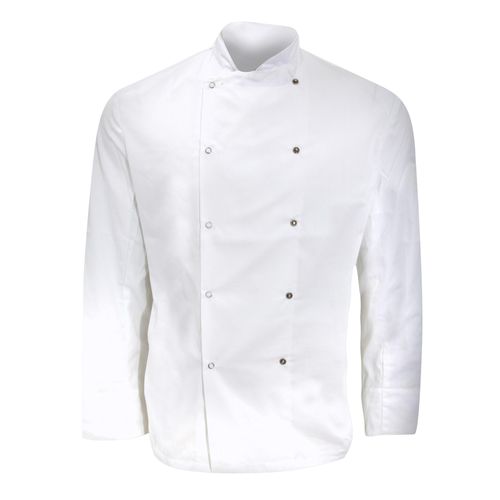 Dennys Heren Lange Mouwen Chef-koks Jasje / Chef-kokskleding (Wit)