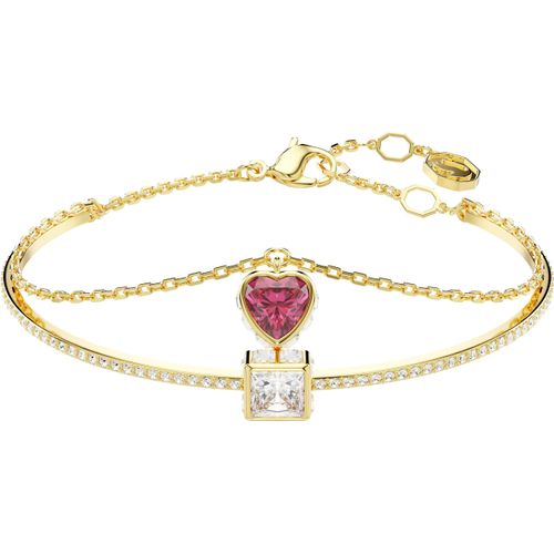 Armreif SWAROVSKI "Stilla" Gr. M, bunt (gelbgoldfarben, kristallweiß, rot, kristallweiß, rot), Armbänder, Damen, M, Metall, Armreif, mit Swarovski Kristall