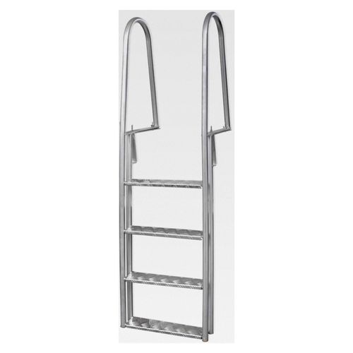 Aluminium Steg-/Poolleiter, silber, 100 kg Tragfähigkeit, für Innen- und Außenbereich Treppen für Schwimmbecken