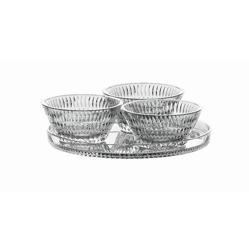 Nachtmann Servierplatte Ethno / Nachtmann, Klar, Glas, 4-teilig, rund, ISO 9001, Tischkultur & Servieren, Servierplatten