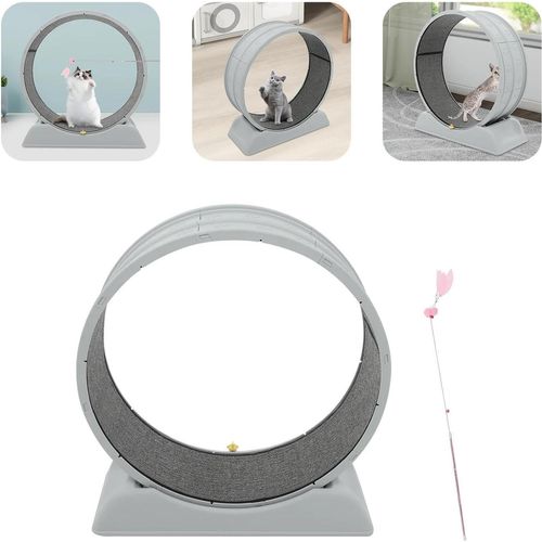 Katzen Laufrad - Trainingsrad - Leise - Ø 80 cm - 10 kg Traglast - Für Innen - Grau
