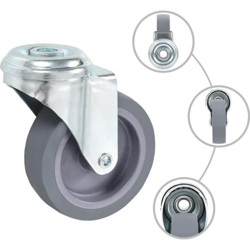vidaXL 32 Stk. Lenkrollen mit Bolzenloch 75 mm