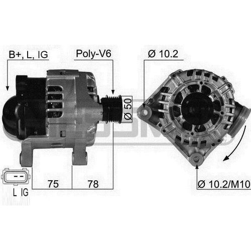 ERA 210464A Lichtmaschine Generator LiMa 120A 14V für BMW 3 Limousine (E46) 5 Limousine (E60) 5 Touring (E61) 5 Limousine (E39) 3 Touring (E46) X5