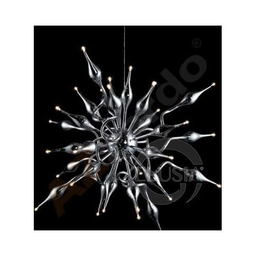 Pipes Leuchte in Chrom, mit 30 G4 Fassungen, Abmessungen Ø 100 x 72 x 155 cm