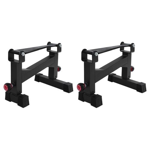 Langhantelheber Deadlift Jack - 2er Set Schwerlast Ständer - Rack für Gewichtheben und Kreuzheben - Home Gym Bodenstehend - Schwarz