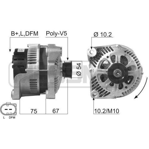 ERA 210260A Lichtmaschine Generator LiMa 150A 14V für BMW 3 Limousine (E90) 3 Limousine (E46) 5 Limousine (E39) 3 Touring (E46) 3 Coupe (E46)