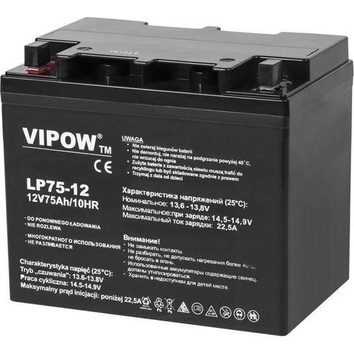 Vipow 12V 75Ah Gel-Akku Wartungsfrei & Auslaufsicher