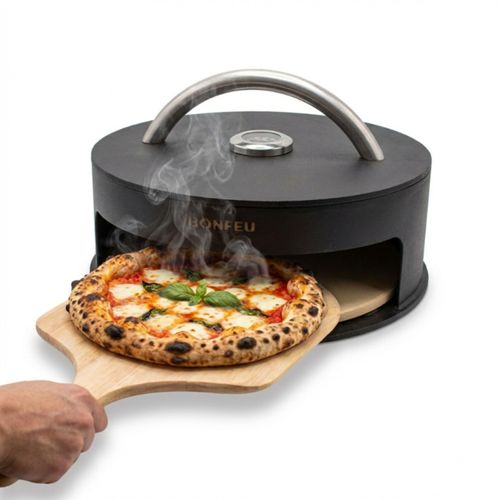 BonFeu BonPizza Pizzaofen Schwarz - Küchengeräte - Pizza Ofen - Pizzaofen Holz - Pizzarette - Pizzaofen Outdoor - BonBiza Pizza Ofen