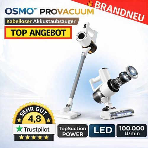 Osmo™ ProVacuum Kabelloser Akkustaubsauger mit TopSuction, LED & 100.000 U/min