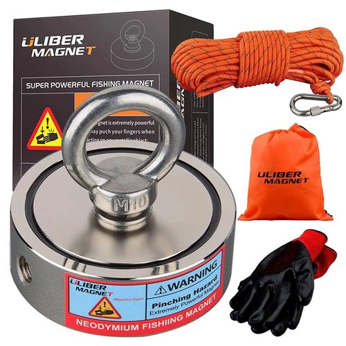 Magnetangeln Set, 350KG Zugkraft, Neodym-Magnete, 350KGX2 SEIL, vertikale Zugkraft