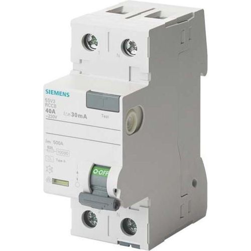 Siemens FI TYP A 63/2 30MA 2TE, Fehlerstromschutzschalter, Typ A, 10 A, IP20, 230 V