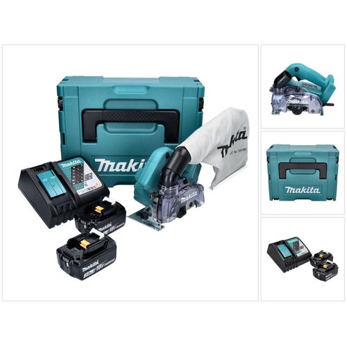 Makita DCC 500 RFJ Akku Diamantschneider 18 V 125 mm Brushless + 2x Akku 3,0 Ah + Ladegerät + Makpac