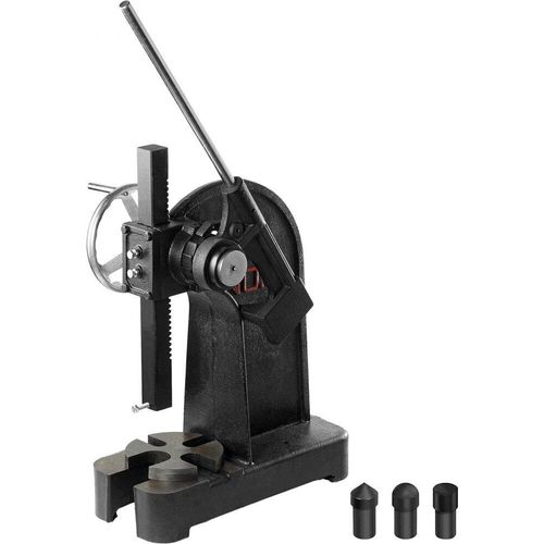 Dornpresse - 3 t Ratschen-Dornpresse mit Handrad - Manuelle Desktop-Stanzpresse - Stanzpresse aus Gusseisen - 310 mm maximale Höhe - Zum Stanzen, Biegen, Strecken, Formen.